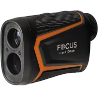 FOCUS OPTICS Track 1000m RF laser rangefinder with 6x magnification, BaK-4 prisms, and FMC coating for precision measurements up to 1000 meters. Compact, rugged design with orange accents and dual objective lenses.FOCUS OPTICS Track 1000m RF laser rangefinder with 6x magnification, BaK-4 prisms, and FMC coating for precision measurements up to 1000 meters. Compact, rugged design with orange accents and dual objective lenses.
