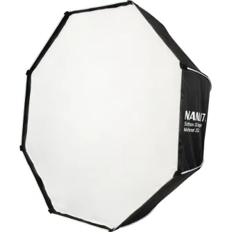 Nanlite Octagonal Softbox for Mixpanel 150 - Folded view with white interior and black edges