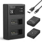 K&F Concept LP-E12 Digital Camera Dual Battery with Dual Channel Charger, for