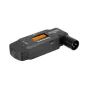 Saramonic UwMic9 RX-XLR9 wireless receiver with XLR plug-in, compact design, and orange LCD display for broadcast-quality audio monitoring