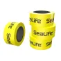 Four bright yellow Sealife Flex-Connect buoyancy floatation ring rolls stacked, with an additional roll beside, showcasing high-visibility sheathing and black SeaLife branding.