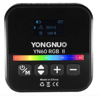 LED lampas kamerai - Yongnuo YN60 RGB II LED lamp – WB (2500 K – 9900 K) black - perc šodien veikalā un ar piegādi