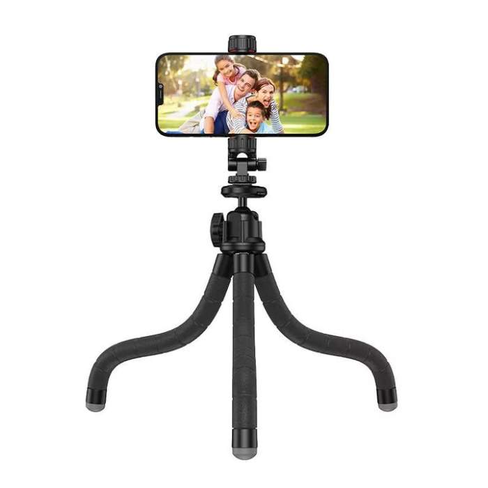 APEXEL Octopus tripod With Cold Shoe & Gopro black