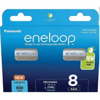 Baterijas, akumulatori un lādētāji - Rechargeable batteries Panasonic ENELOOP BK-4MCDE/8HH, 800 mAh, 2100 (8xAAA) BOOM - perc šodien Master Foto veikalā un ar piegādi Profesionāļu labākā izvēle
