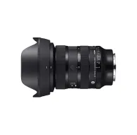 Sigma 24-70mm F2.8 DG DN II Art lens for Sony E-mount with attached lens hood, showcasing front view and aperture ring detailsSigma 24-70mm F2.8 DG DN II Art lens for Sony E-mount with attached lens hood, showcasing front view and aperture ring details