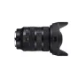 Sigma 24-70mm F2.8 DG DN II Art objektīvs Sony E-montāžai ar izstieptu zoom virpuli, klikšķinājuma aptveres gredzenu un gaismaslēci no sāna