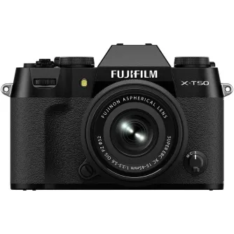 Mirrorless Cameras - Fujifilm X-T50 XC15-45mm F3.5-5.6 OIS PZ Black APS-C 40MP X-Trans mirrorless camera kit - quick order from manufacturer