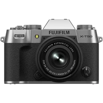 Mirrorless Cameras - Fujifilm X-T50 XC15-45mm F3.5-5.6 OIS PZ Silver APS-C 40MP X-Trans mirrorless camera kit - quick order from manufacturer