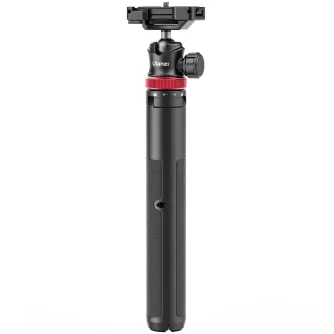 Ulanzi MT 44 extendable vlog tripod with telescoping pole, ball head, and phone clamp for vlogging and selfie stick use