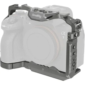 SmallRig 4481 HawkLock Quick Release Cage for Sony Alpha 7 series cameras, robust aluminum body with integrated cold shoes, NATO rail, Arca‑Swiss mount and a patented one‑push quick release mechanism.