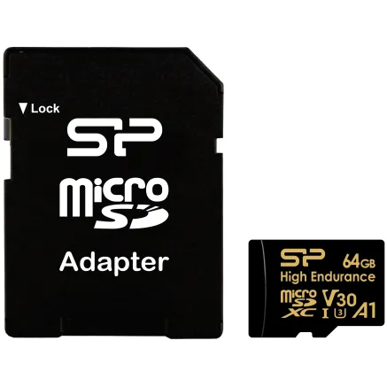 Silicon Power memory card microSDXC 64GB High Endurance + adapter SP064GBSTXDV3V1HSP