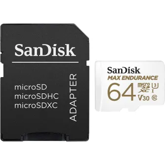 Memory Cards - Sandisk memory card microSDXC 64GB Max Endurance + adapter SDSQQVR-064G-GN6IA - quick order from manufacturer
