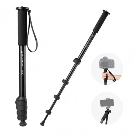 K&F Portable aluminum alloy monopod, 23mm diameter, 5 sections, 63 inches, with anti-lost rope KF09.138