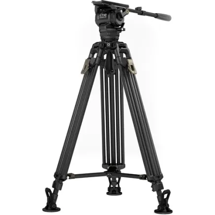 Tilta 75mm Cine Fluid Head with 2-Stage One Touch Carbon Fiber Tripod Legs (12KG) - Space Gray TT-CT12-75-SG