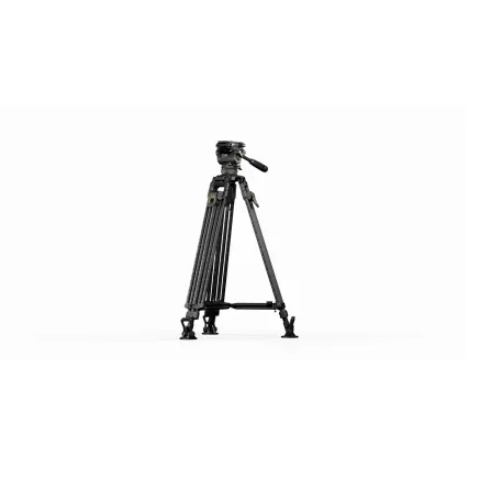 Tilta 75mm Cine Fluid Head with 2-Stage One Touch Carbon Fiber Tripod Legs (8KG) - Space Gray TT-CT08A-75-SG