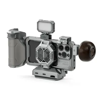 Discontinued - Tilta Khronos iPhone 15 Pro Ultimate Kit - Titanium White with battery TK-IP15-PD-TW