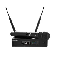 Беспроводная микрофонная система Shure QLXD24/KSM9-H51 с ручным передатчиком и приемником QLXD4, оснащенная двумя антеннами, цифровым дисплеем и профессиональным качеством звукаБеспроводная микрофонная система Shure QLXD24/KSM9-H51 с ручным передатчиком и приемником QLXD4, оснащенная двумя антеннами, цифровым дисплеем и профессиональным качеством звука