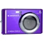 Фиолетовая компактная камера AgfaPhoto Realishot DC5200 с серебристым кольцом объектива и вспышкой, 21-мегапиксельный сенсор и 8-кратный цифровой зум.