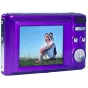 Фиолетовый компактный фотоаппарат AgfaPhoto Realishot DC5200 с 2,4-дюймовым LCD-дисплеем, показывающим семейную фотографию, оснащённый 8× цифровым зумом и 21 МП CMOS-сенсором.
