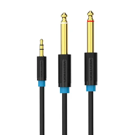 Audio Cable TRS 3.5mm to 2x 6.35mm Vention BACBJ 5m Black BACBJ