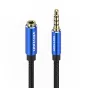 Audio vadi, adapteri - Cable Audio TRRS 3.5mm Male to 3.5mm Female Vention BHCLJ 5m Blue BHCLJ - ātri pasūtīt no ražotāja