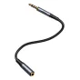 Audio vadi, adapteri - Joyroom SY-A09 AUX extension cable 3.5mm mini jack female to 3.5mm mini jack male, braided, 1.2m (black) SY-A09 - ātri pasūtīt no ražotāja