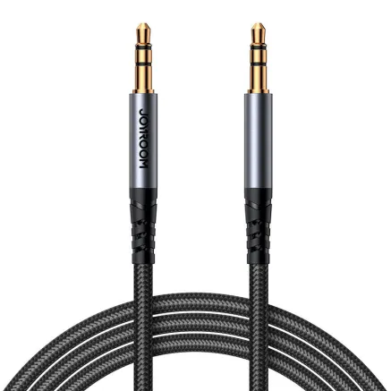 Joyroom SY-A09 AUX cable 3.5mm mini jack to 3.5mm mini jack, braided, 1.2m (black) SY-A08
