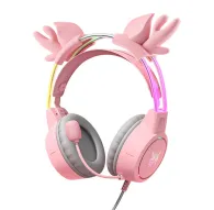 Headphones - ONIKUMA X15Pro Gaming Headphones Pink/Deer Horns X15 Pro Pink - quick order from manufacturerHeadphones - ONIKUMA X15Pro Gaming Headphones Pink/Deer Horns X15 Pro Pink - quick order from manufacturer
