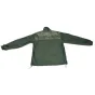 Вид сзади флиса Stealth Gear Fleece2 Forest Green размер S, с желтым логотипом, регулируемым подолом, эластичными манжетами и усиленными нейлоновыми плечами, подходит как внутренний слой или самостоятельная верхняя одежда.