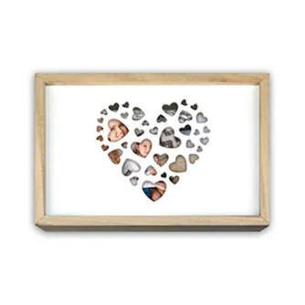 Фотофрейм Zep CZ1257 Love Box USB с дизайном сердца, 24.5x16x5 см, элегантный деревянный рамка для интерьера
