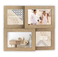 Zep Photo Frame ZD49B Bormio Brown for 4 Photos - Элегантная деревянная рамка с геометрическими узорами, пара в белых нарядах, минималистичный стол с декором и рамка 10x10.Zep Photo Frame ZD49B Bormio Brown for 4 Photos - Элегантная деревянная рамка с геометрическими узорами, пара в белых нарядах, минималистичный стол с декором и рамка 10x10.