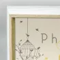 Zep Photo Frame RL46W Corby 10x15 см - Рустиковый деревянный фоторамка с белыми акцентами, идеально подходит для фотографий размером 10x15 см. Включает декоративную иллюстрацию клетки с птицами и высококачественное стекло.