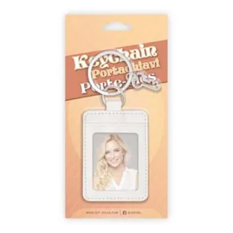 Ключница Zep Photo Frame AE3K с фото размером 3.5x4.5 см в белой кожаной рамке, серебряным кольцом и оранжевой упаковкой