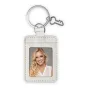 Ключевой брелок Zep Photo Frame AE3K с фотографией 3.5x4.5 см с улыбающейся женщиной, серебряный ключевой брелок, дизайн из белой кожи