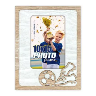 Фотофрейм Zep PN9346 Maradona 10x15 см - Белый натуральный деревянный рамка с футболистом, держащим трофей, идеален для спортивных подарков.