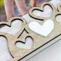 Фоторамка Zep Photo Frame EA8823 Lavinia 20x30 см с натуральной деревянной отделкой и белым сердечным акцентом, современный дизайн, пустая рамка, передний вид, качественный подарок для фотографов
