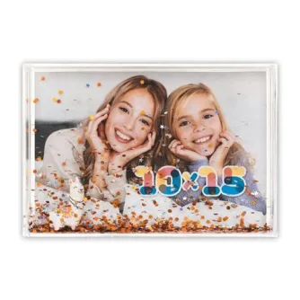 Zep Photo Frame RB404 Shake Frame Alpaca 6 Pcs 10x15 см - Прозрачный фоторамка с конфетти и декоративными элементами, идеально подходит для запечатления радостных моментов