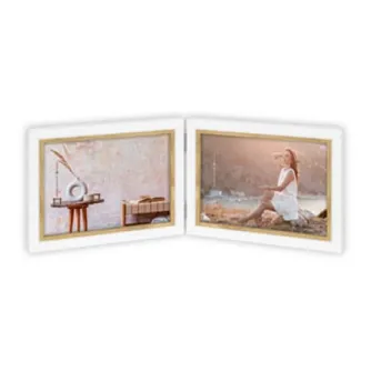 Zep Photo Frame CV964 Ayas 2H 2x10x15 см - Элегантный белый и коричневый деревянный рамка с роскошным покрытием, часть серии Ayas 2H, подходит для фото размером 35,3x12,5 см