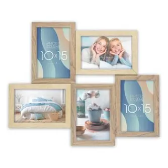 Zep Photo Frame DT996 Oberg 5Q 5x10x15 см коллаж с пятью рамками для фото 10x15 см, современный деревянный дизайн, настенная установка, подходит для дома и офиса