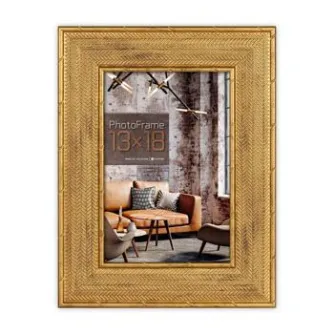 Фотофрейм Zep KA857G Andria Gold 13x18 см - Элегантный золотой фрейм для дома или офиса, идеально подходит для одной фотографии размером 10x15 см.