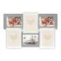 Элегантный комплект фоторамок Zep Photo Frame HH156 Rouen 6Q 6x 10x15 см с перекрывающимися рамками для 6 фото, с изображением семьи и цветочной композицией.