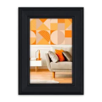 Фоторамка Zep DT434B Spoleto Black 30x40 см, установленная на стене с геометрическим искусством