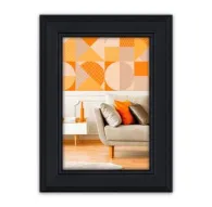 Фоторамка Zep DT434B Spoleto Black 30x40 см, установленная на стене с геометрическим искусствомФоторамка Zep DT434B Spoleto Black 30x40 см, установленная на стене с геометрическим искусством