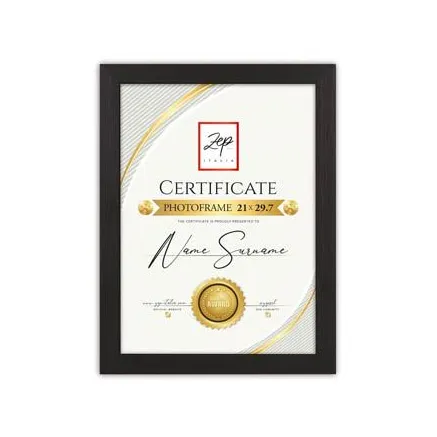Zep V4721B Certificate Black 21x29,7 cm