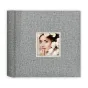 Zep NKG3250 Pergamin Album 50 sheets 32x32 см - Стильный серый текстурированный фотоальбом с минималистичным дизайном, центральный вырез с цветочным портретом. Идеален для хранения воспоминаний в элегантном оформлении.