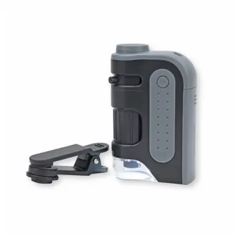 Переносной микроскоп Carson MM-300 MicroBrite Plus 60-120x с адаптером для смартфона и аксессуаром-клипом