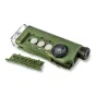 Carson X‑Scope Kids CP‑11 multifunctional pocket instrument in green with exposed LR44 batteries, compass, and detachable green plastic component