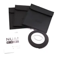 Cokin Nuances Extreme Soft Kit P-series filters with three black cases and a circular matte on a white surfaceCokin Nuances Extreme Soft Kit P-series filters with three black cases and a circular matte on a white surface
