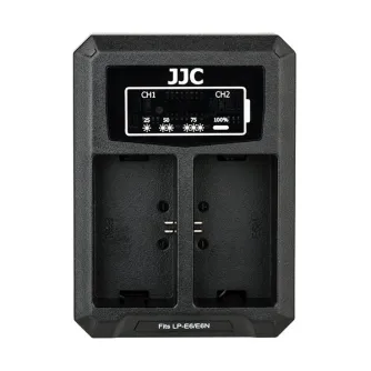 JJC DCH-LPE6 USB Dual Battery Charger - Умное зарядное устройство для Canon LP-E6/LP-E6N с индикаторами состояния