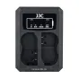 JJC Nikon DCH-ENEL15 USB Dual Battery Charger with dual slots for Nikon EN-EL15 batteries, USB charging, and smart status indicators